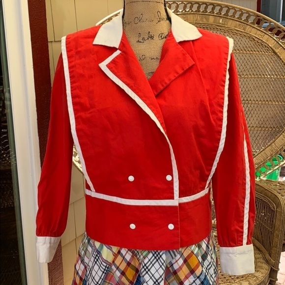 ❤️Abrizzi Vintage jacket 8/10 red white coat 80's - Picture 6 of 11
